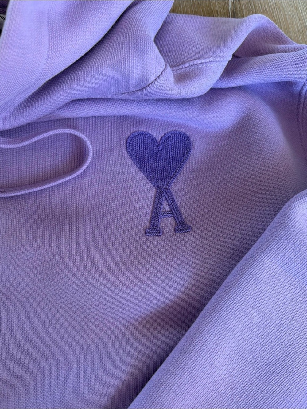 Ami paris Lavender Heart Logo Hoodie Sweatshirt - Women's Sweater - Picture 2 of 6